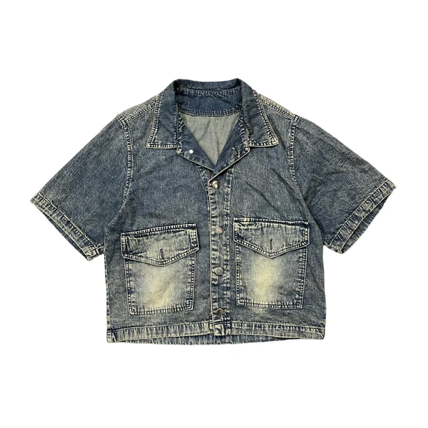 Áo Sơ Mi Form Boxy Nữ cá tính DRIMWE BOXYSHIRT chất liệu jean