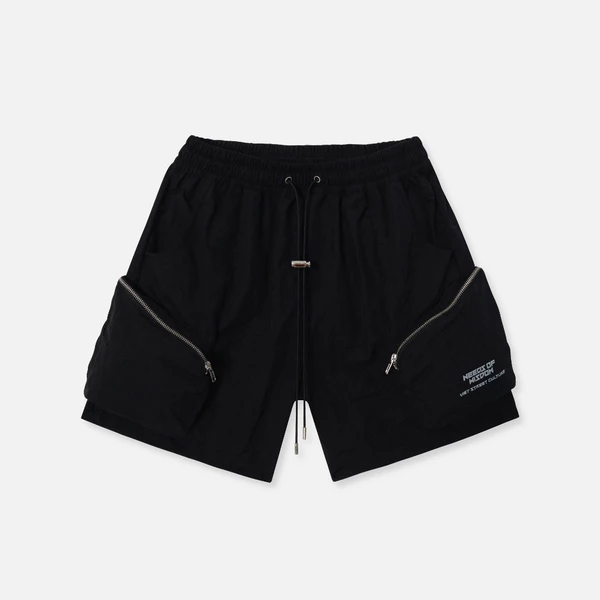 Quần Shorts NEEDS OF WISDOM Cargo Nylon Shorts - Black - Local Brand Chính Hãng