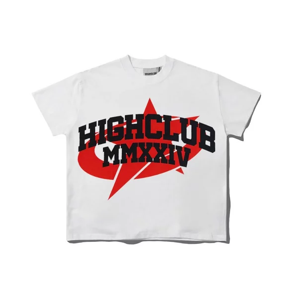 Áo thun 2024 STAR TEE tay lỡ cổ tròn HIGHCLUB unisex - TRẮNG/ ĐEN/ ĐỎ