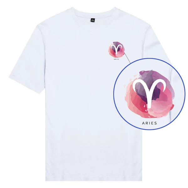 Áo thun tay ngắn unisex Chodole cotton 100% in hình Aries Bạch Dương cung hoàng đạo
