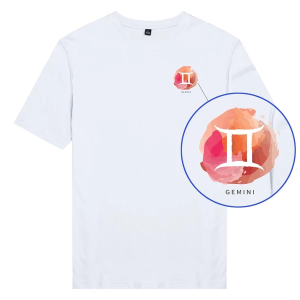 Áo thun tay ngắn unisex Chodole cotton 100% in hình Gemini Song Tử cung hoàng đạo