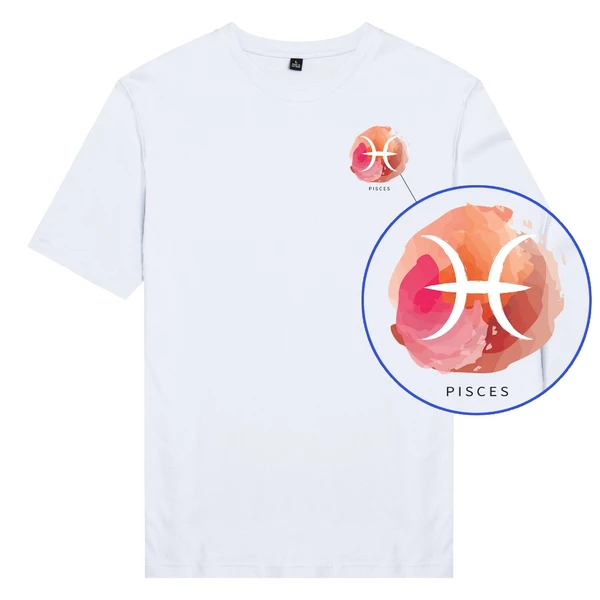 Áo thun tay ngắn unisex Chodole cotton 100% in hình Pisces Song Ngư cung hoàng đạo