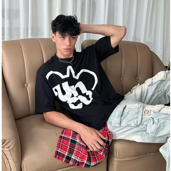 Áo thun Unisex Uncover - Big logo ( Màu Đỏ-Đen-Kem-Xanh )