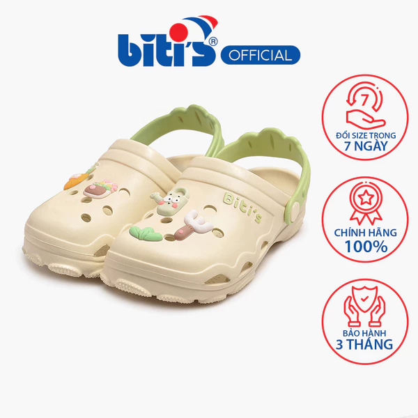 Dép Eva Phun Trẻ Em Biti's BST Vườn Rau Của Mẹ BEG002300KEM (Kem)