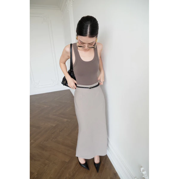 RUBIES Hyo Skirt - Váy Dài Nữ Vải Cashmere Dáng Suông Chữ H