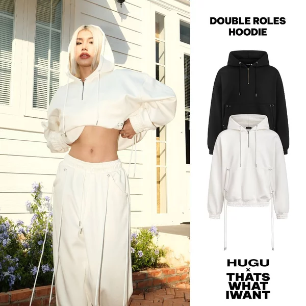 Áo khoác nỉ hoodie unisex HUGUxTHATSWHATIWANT - DOUBLE ROLES HOODIE - áo hoodie nỉ, unisex, form regular
