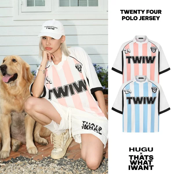 Áo thun lưới mè 4C, form boxy, form dáng thể thao và năng động  HUGUxTHATSWHATIWANT -  TWIW TWENTY FOUR JERSEY POLO
