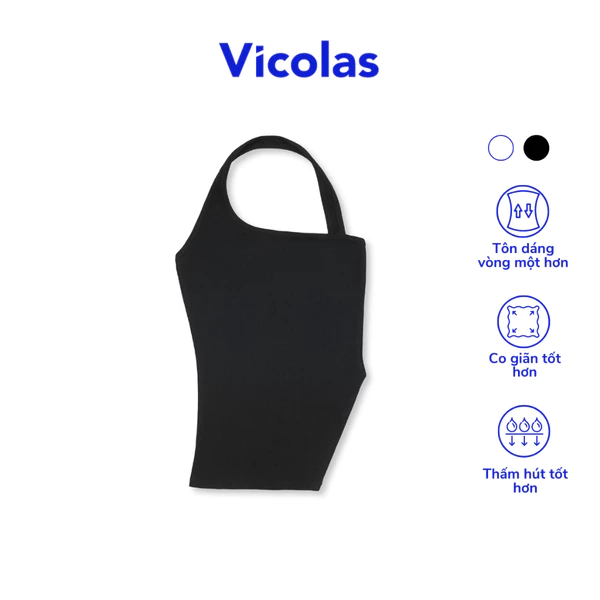 Áo croptop nữ thiết kế dây sau cổ Vicolas chất liệu thun gân co giãn 2 chiều - VICO22