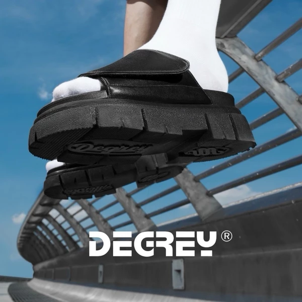 Dép da Degrey quai ngang đế cao su thời trang unisex - DEP