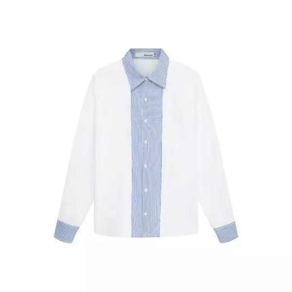 Áo Cardigan 67% Vải thun Phối Sơ Mi Form Oversize Unisex - WHITE HALF-BREED CARDIGAN