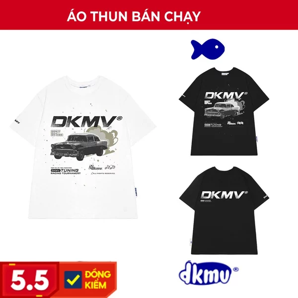 Áo thun form rộng tay lỡ in hình nam nữ DKMV Racing Tee |K14-T2