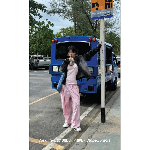 Quần Dài Kẻ Sọc Form Ống Rộng UNDER Striped Pants - ULP004