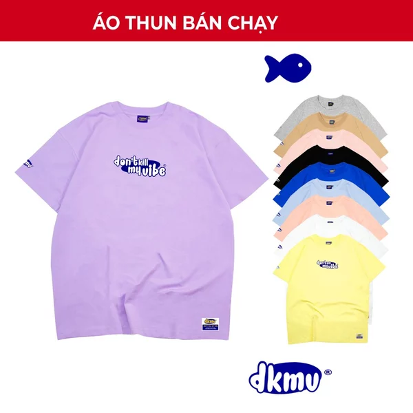 Áo thun unisex form rộng in chữ nhiều màu DKMV - Basic Tee | K01-T6