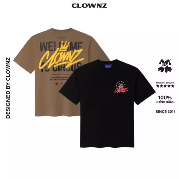 Áo phông ClownZ Graffiti Tagline T-shirt form rộng tay lỡ cổ tròn cotton áo thun nam nữ unisex