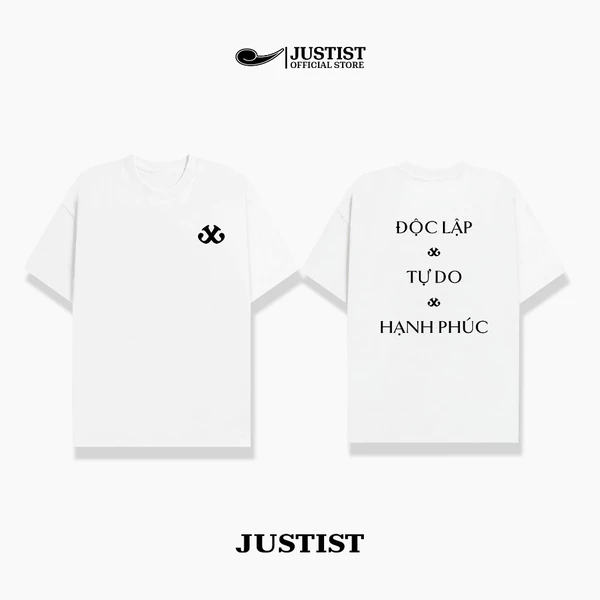 Áo Thun Nam Nữ JUSTIST ĐỘC LẬP  chất cotton form oversize cao cấp TSJT052