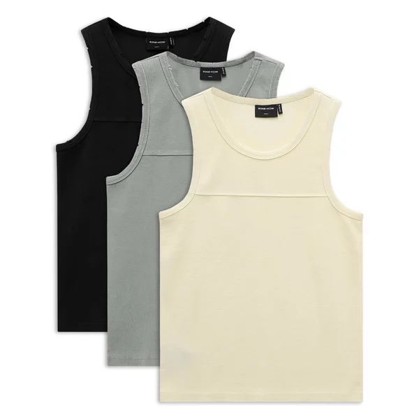 Áo Tanktop Nam Basic Beige Gray, Chất Vải Thun Gân Thoải Mái, TT0006, SOME HOW STORE