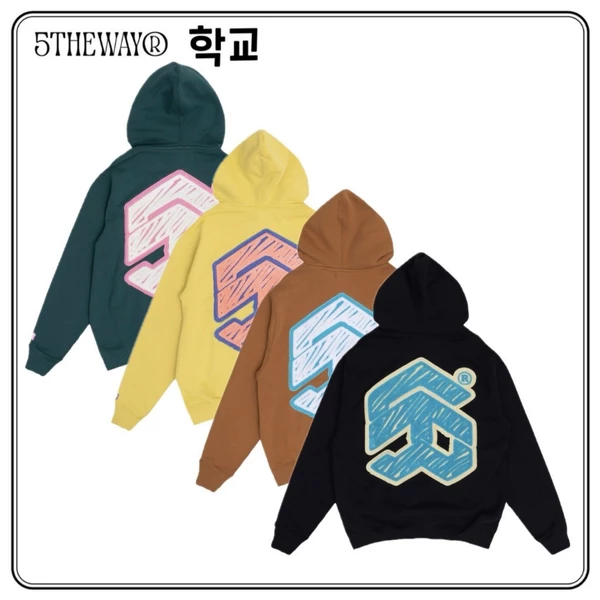 Áo Hoodie Big Logo thêu xù 5THEWAY /sketch/ EMBROIDER TRADITIONAL FIT HOODIE