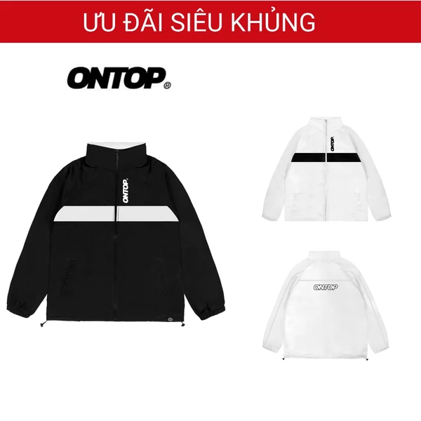 Áo khoác dù nam local brand ONTOP màu đen - UNI jacket O14-AK5