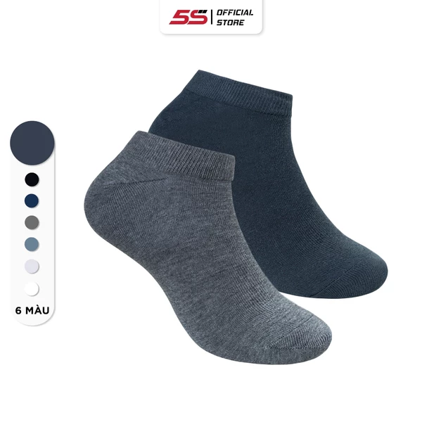 Combo 2 Đôi Tất Nam Cổ Ngắn Trơn 5S FASHION, Chất Cotton Co Giãn, Không Bai Gião Tụt Gót (2C-TAT23014)