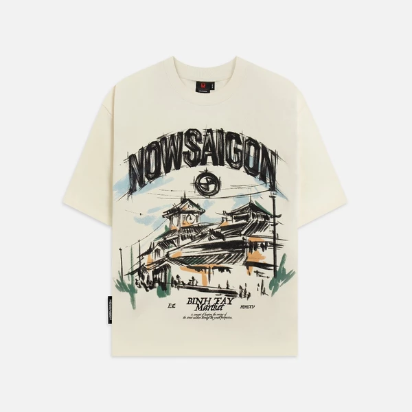 Áo thun NEEDS OF WISDOM Binh Tay Market Tee - Cream - Local Brand Chính Hãng