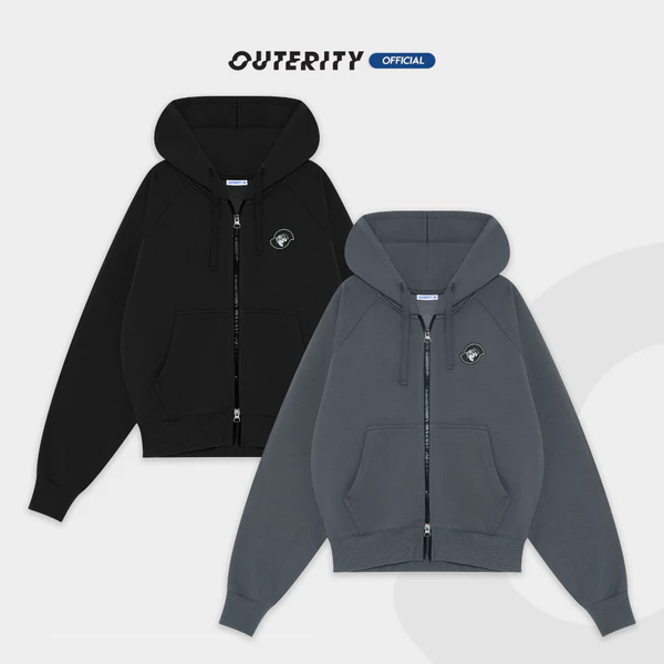 Áo khoác Boxy Hoodie Double zip local brand nam nữ unisex Outerity Basic