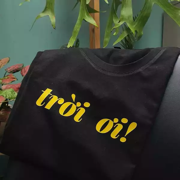 Áo thun in chữ ngôn ngữ tiếng Việt - trời ơi
