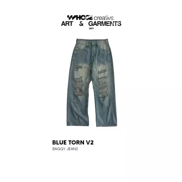 BLUE TORN V2 - Quần jeans xanh rách 1011