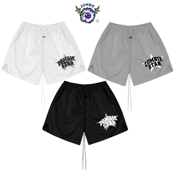 Quần Short Dù STAR, Zombie.club ,Unisex, form trên gối, dây dài