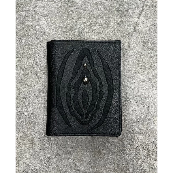 [SNM] EMBRODY - Ví da thêu hoạ tiết đính khuyên/ Vulva - Wallet