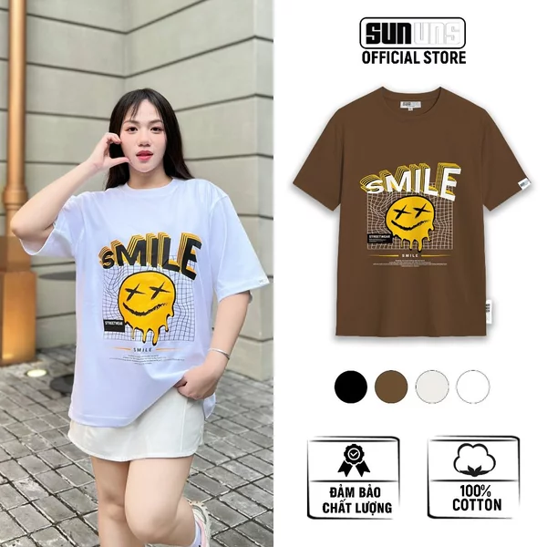 Áo Phông Local Brand Nam Nữ Unisex SUN Cổ Tròn Tay Ngắn Oversize 100% Cotton Áo Thun Nam Nữ Mã SUN01