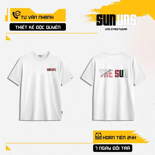 Áo Phông Local Brand Nam Nữ Unisex SUN Cổ Tròn Tay Ngắn Oversize 100% Cotton Áo Thun Nam Nữ Mã SUN19