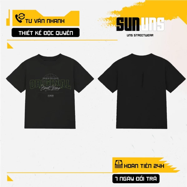 Áo Phông Local Brand Nam Nữ Unisex SUN Cổ Tròn Tay Ngắn Oversize 100% Cotton Áo Thun Nam Nữ Mã SUN16