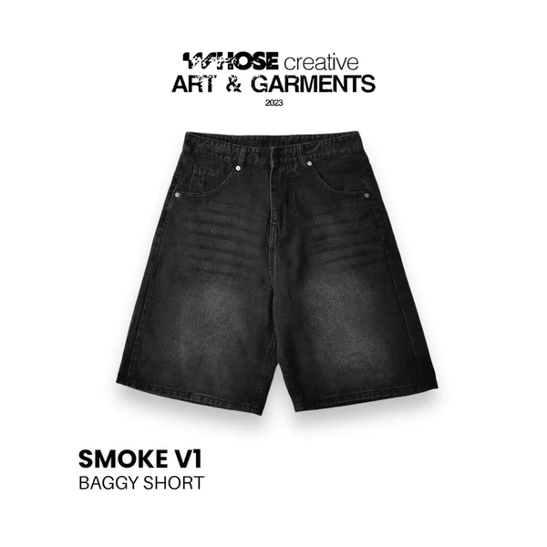 SMOKE V1 BAGGY SHORT - Quần wash đùi Whose