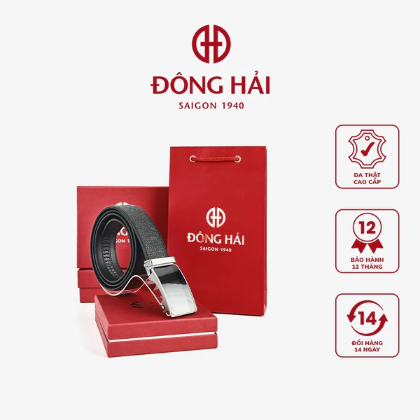 Thắt Lưng Nam Đông Hải Da Dập Vân Đầu Khoá Tăng Đơ - PU05
