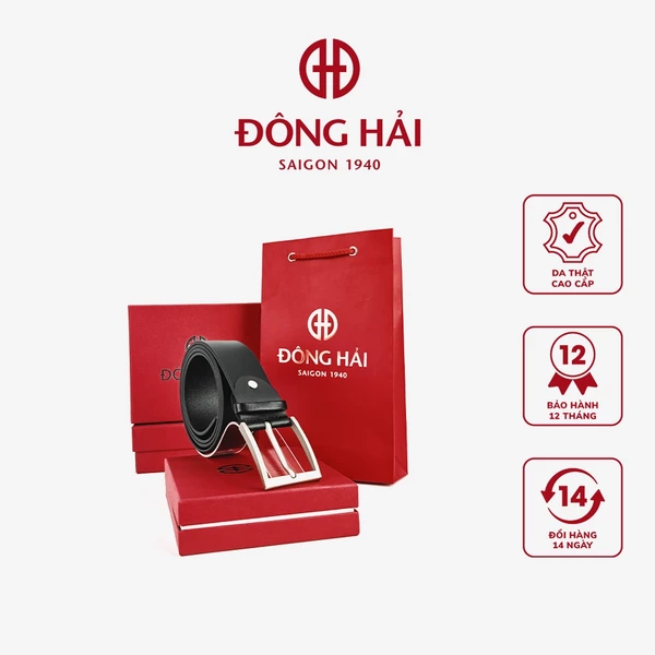 Thắt Lưng Dây Nịt Nam Đông Hải Da Trơn Đầu Khóa Kim Da Cao Cấp Bản 3.5cm - NITKMPU420