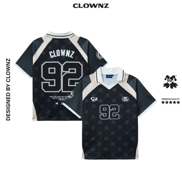 Áo polo ClownZ Soccer Polo 92 áo phông tay lỡ cổ tròn cao cấp áo thun nam nữ unisex