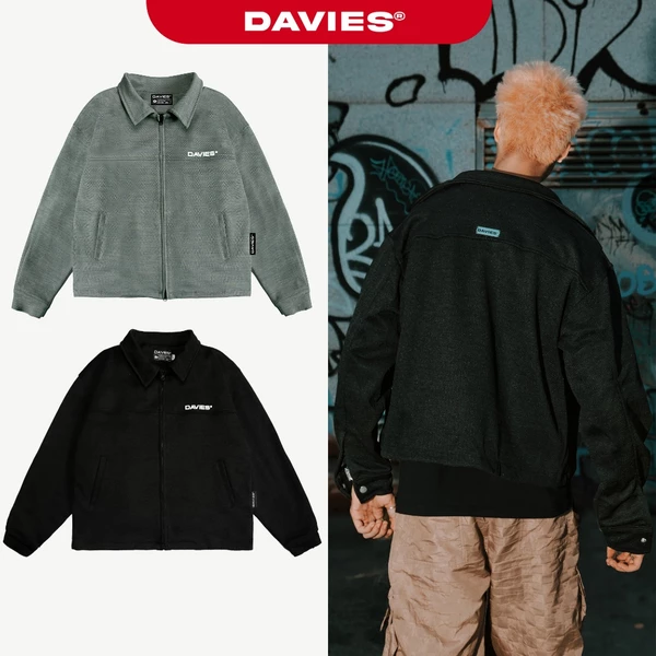 Áo khoác local brand nam nữ DAVIES form boxy đẹp màu đen và xám xanh Elite Jacket | D32-AK7