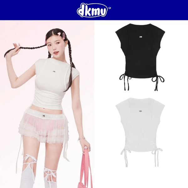 Áo ba lỗ nữ DKMV màu đen, trắng cổ cao chất thun gân lạnh Laris Top | K-T2
