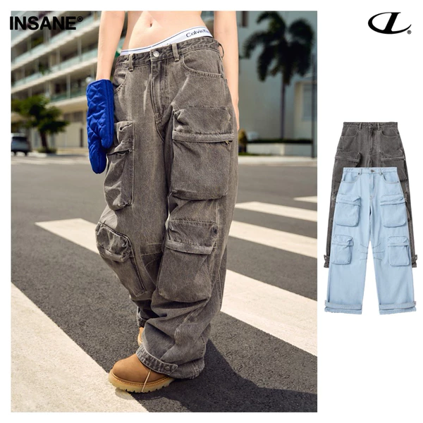 Quần Dài InsaneClo CARGO DENIM PANTS Form Baggy Unisex Chất Liệu Demin