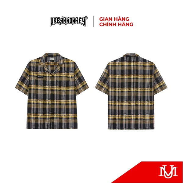 Áo Sơ Mi URBAN MONKEY Medellin Shirt Vải Tweed màu vàng đen Form Oversize Nam Nữ Local Brand
