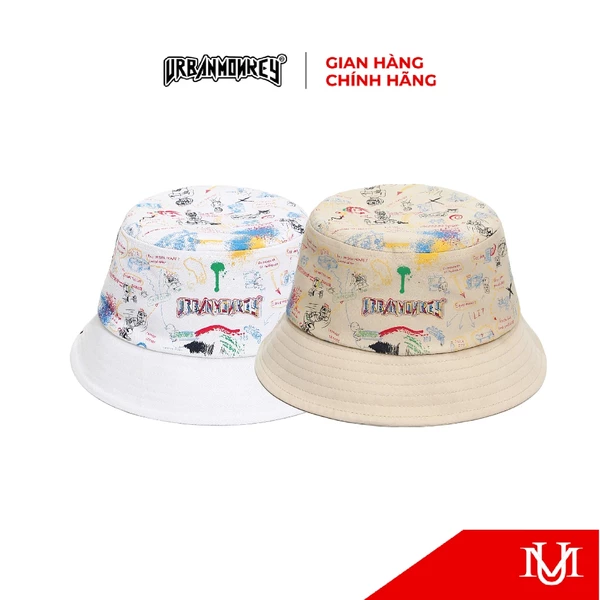 Nón Bucket Unisex URBAN MONKEY Rob The Bank Chất Liệu Khaki In Chuyển Nhiệt 2 Phối Màu Local Brand