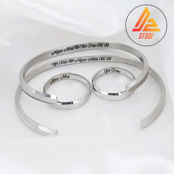 [Khắc theo yêu cầu] Nhẫn Titan v1 cặp đôi thời trang Titanium 316L thép không gỉ [Bảo Hành 5 năm]
