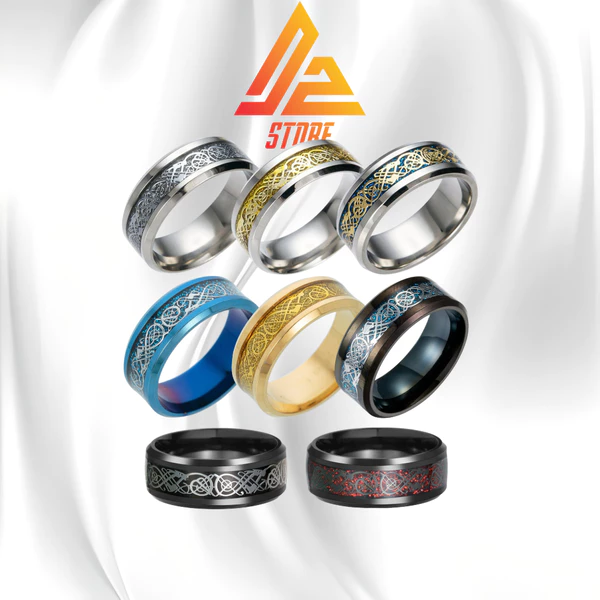 Nhẫn Titan DZ Element Dragon unisex nam nữ [Bảo hành 5 năm]