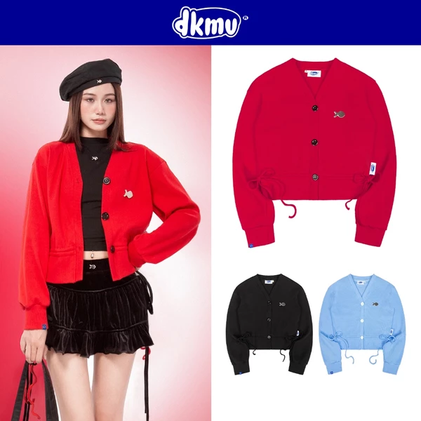 Áo cardigan nữ local brand form croptop DKMV màu đỏ, xanh, đen có thắt nơ hai bên Chiara Cropped Cadigan | K21-AK4