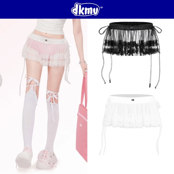 Chân váy ren ngắn DKMV màu đen, trắng thắt nơ đáng yêu Ballet Layer Skirt | K21-V4