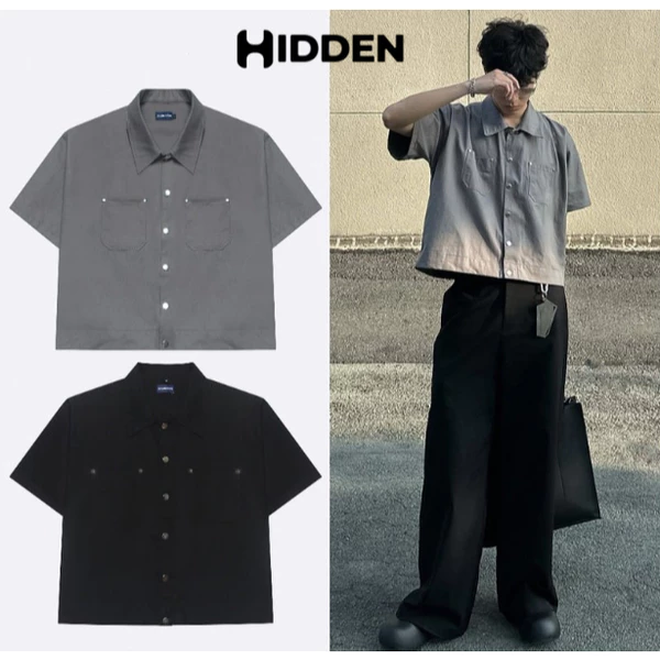 [ BLACK FRIDAY ] SƠ MI - KAKI- BOXY NGẮN TAY HIDDEN ESSTIAL