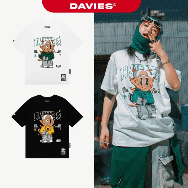 Áo thun local brand DAVIES nam nữ form rộng tay lỡ Devil Sketer Tee | D29-T5