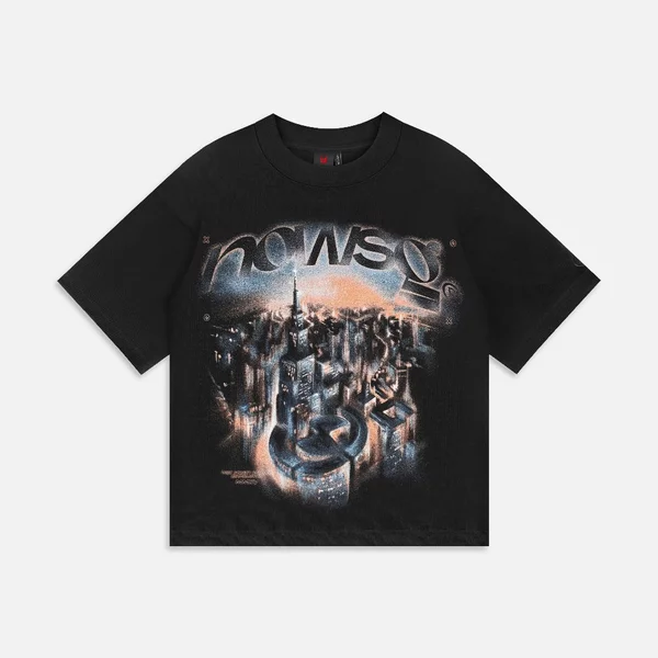 Áo thun NEEDS OF WISDOM Town Tee - Black - Local Brand Chính Hãng