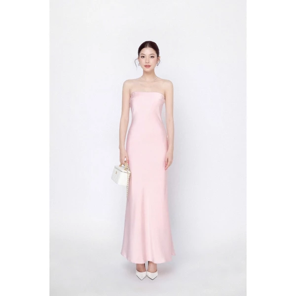 RUBIES Elys Dress - Đầm Dài Nữ Vải Lụa Dáng Suông Chiết Eo Cúp Ngực