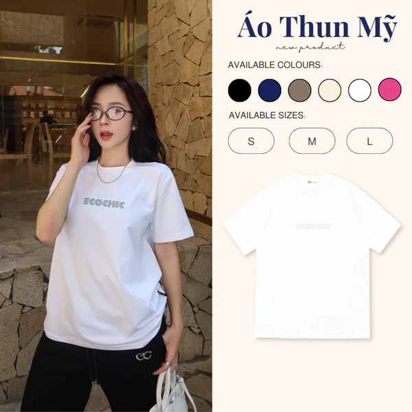 Áo Phông Basic ECOCHIC B081 Local Brand Chính Hãng Unisex Form Rộng Oversize Premium Cotton 100%
